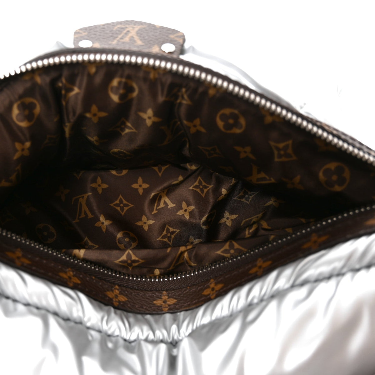 Econyl Monogram Pillow Bumbag Silver Handbag