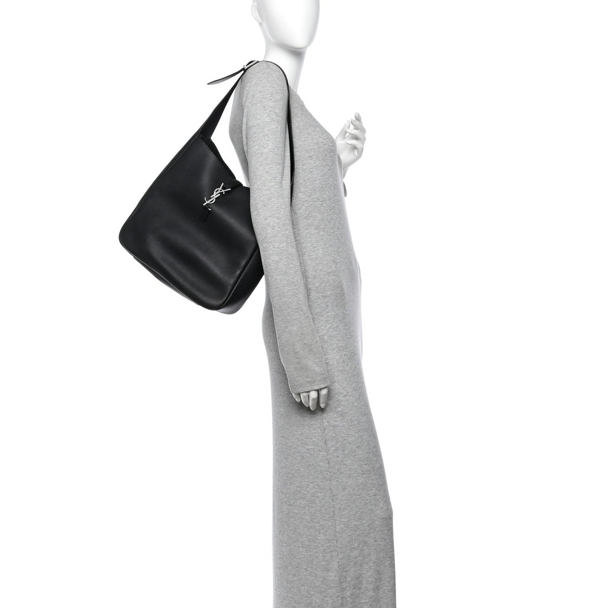 Large Calfskin Hobo Bag - Black