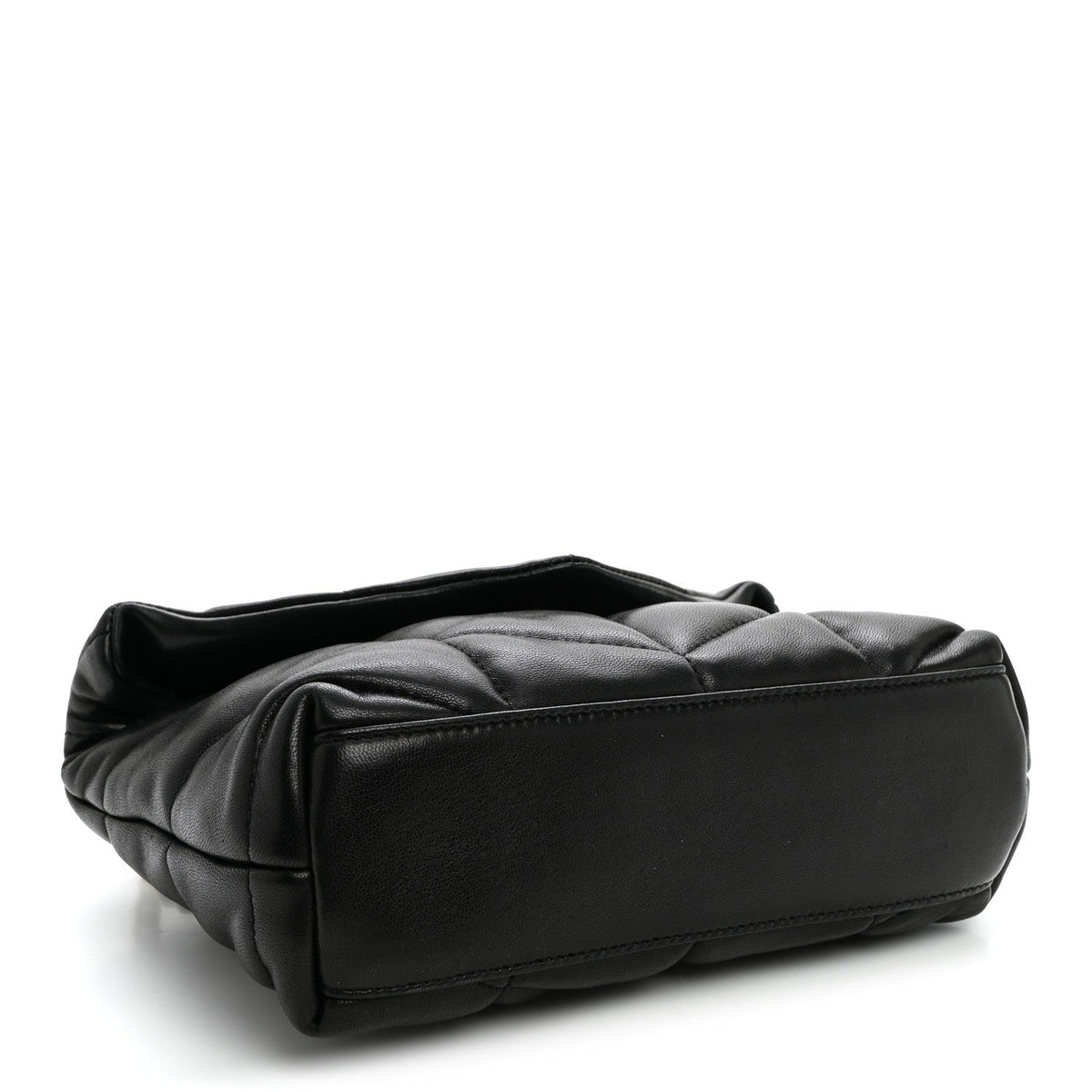 Quilted Lambskin Satchel Bag - Black