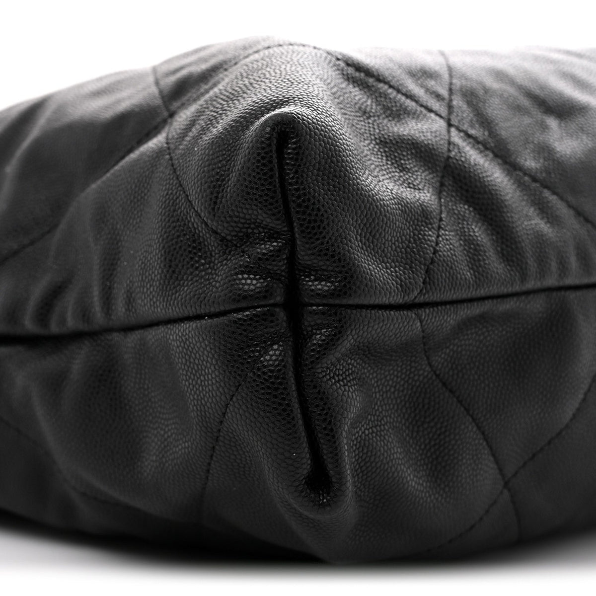 Small Quilted Caviar Handbag - Black