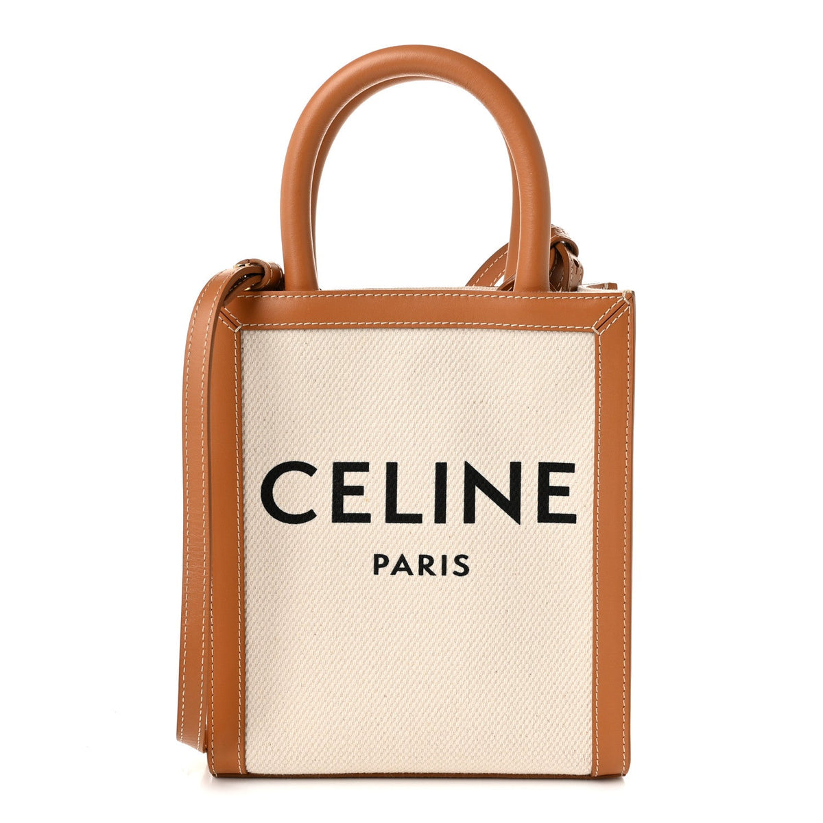 Mini Calfskin Canvas Handbag - Natural