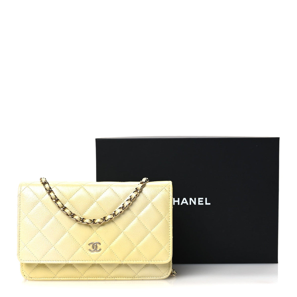 Quilted Goatskin Wallet Bag - Yellow