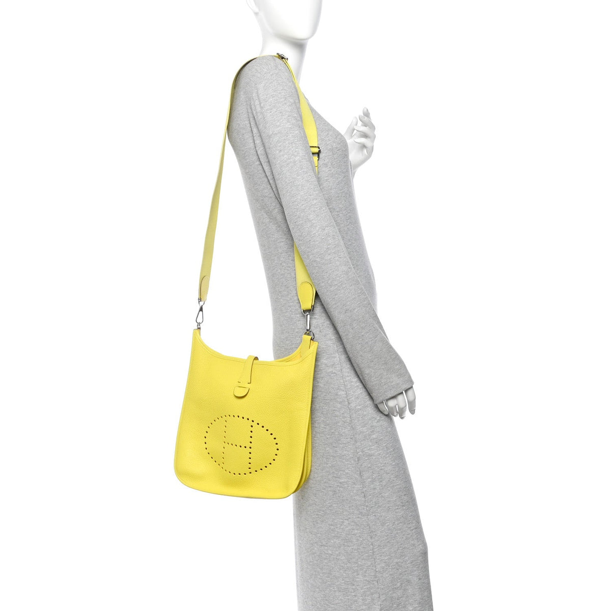 Taurillon Clemence Evelyne Iii Pm Lime Handbag