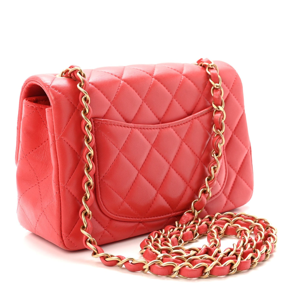 Mini Quilted Lambskin Flap Shoulder Bag - Tan