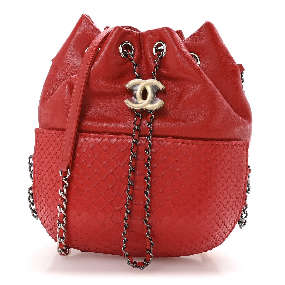 Calfskin Bucket Bag - Red