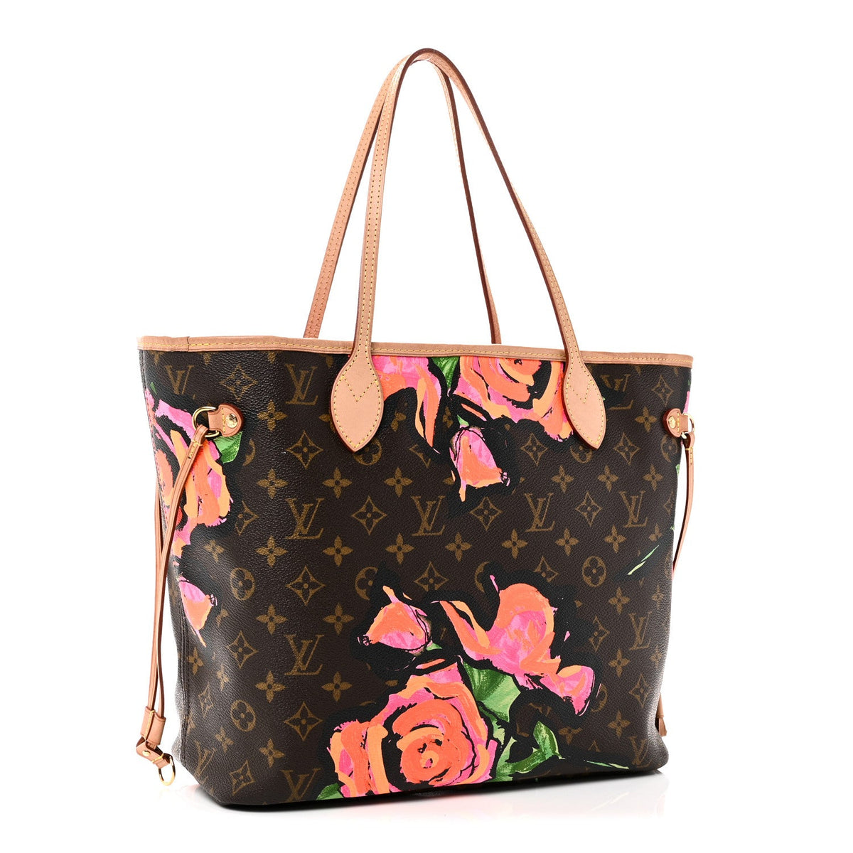 Monogram Roses Neverfull Mm Handbag
