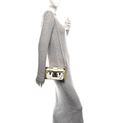 Metallic Epi Petite Malle Silver Handbag