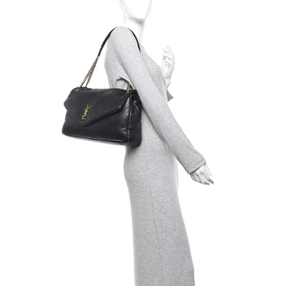 Large Lambskin Handbag - Black