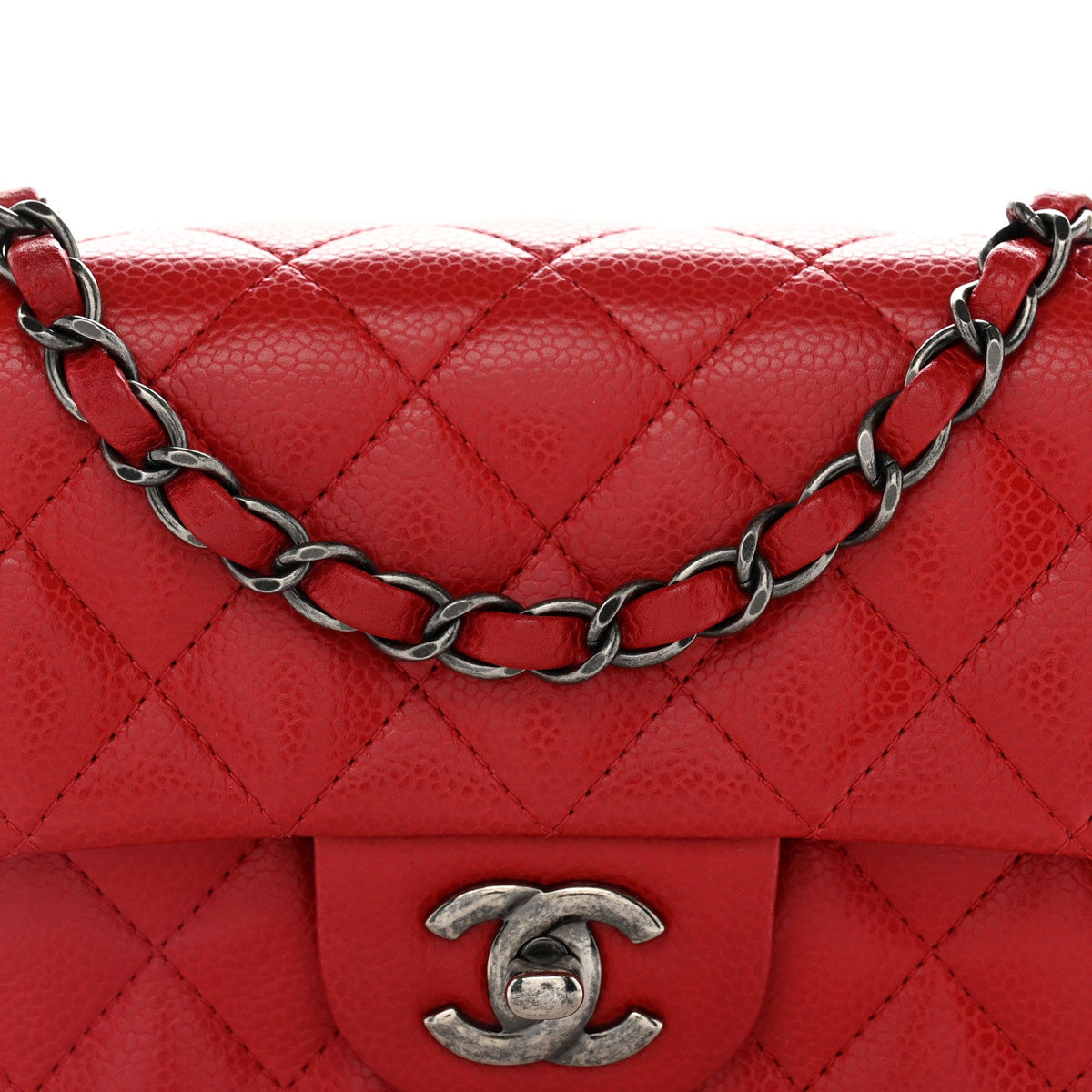 Mini Quilted Caviar Flap Shoulder Bag - Tan