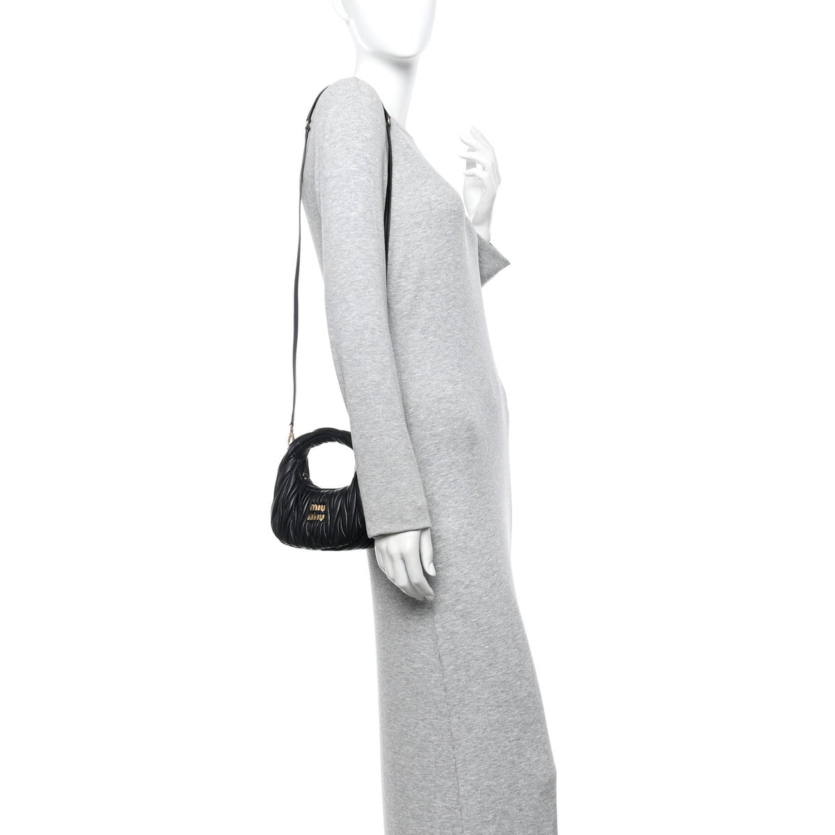 Mini Nappa Hobo Bag - Black