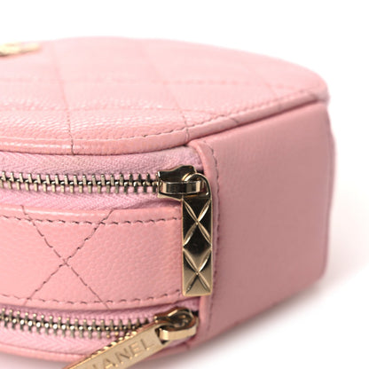 Quilted Caviar Handbag - Pink