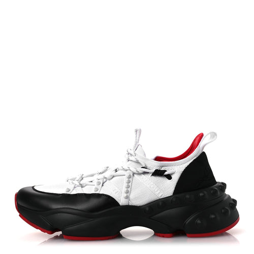 Calfskin Neoprene Trailnrun Sneakers Black White