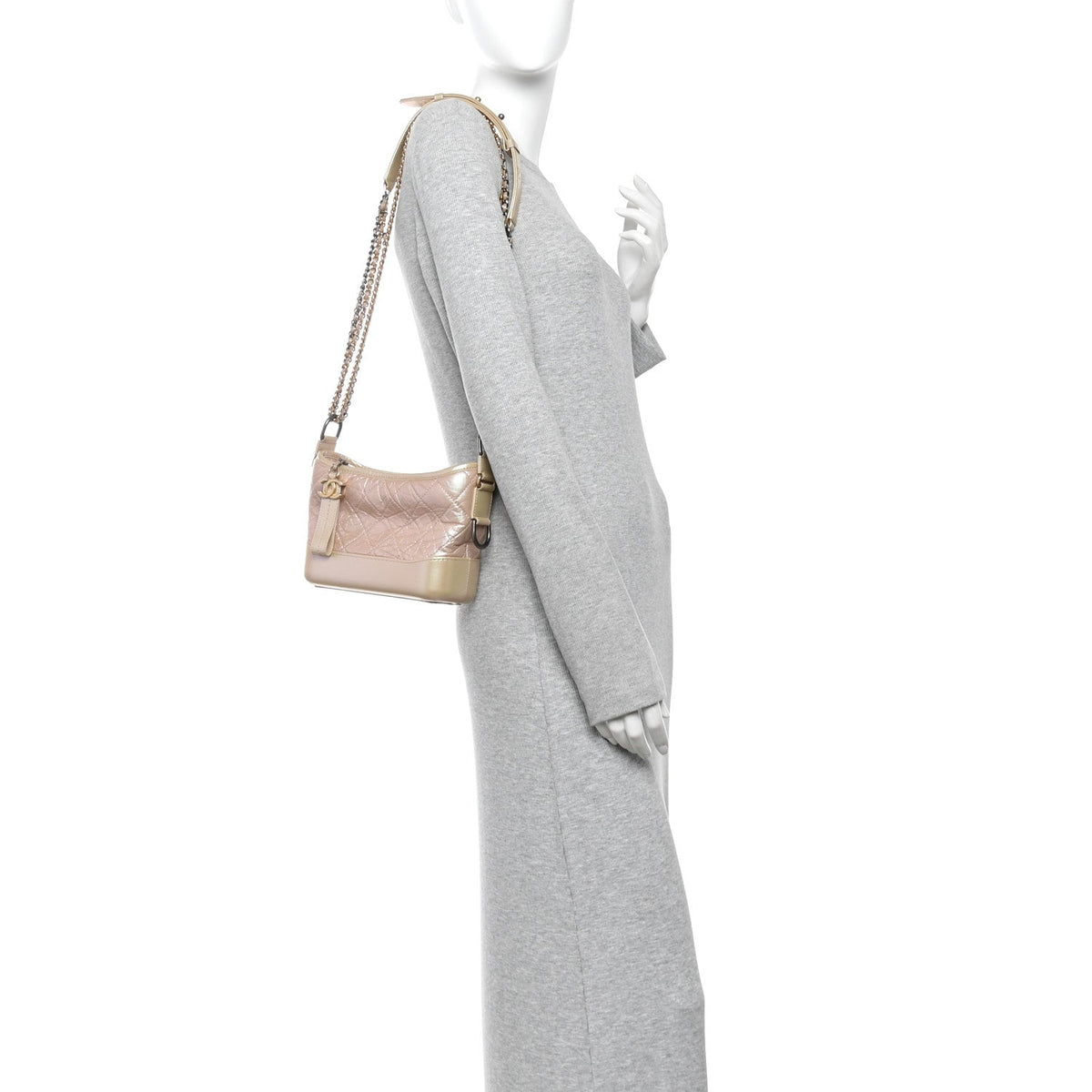 Small Quilted Calfskin Hobo Bag - Pink