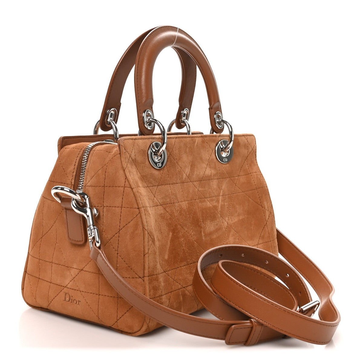 Small Goatskin Suede Handbag - Gold