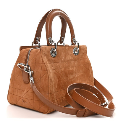 Small Goatskin Suede Handbag - Gold