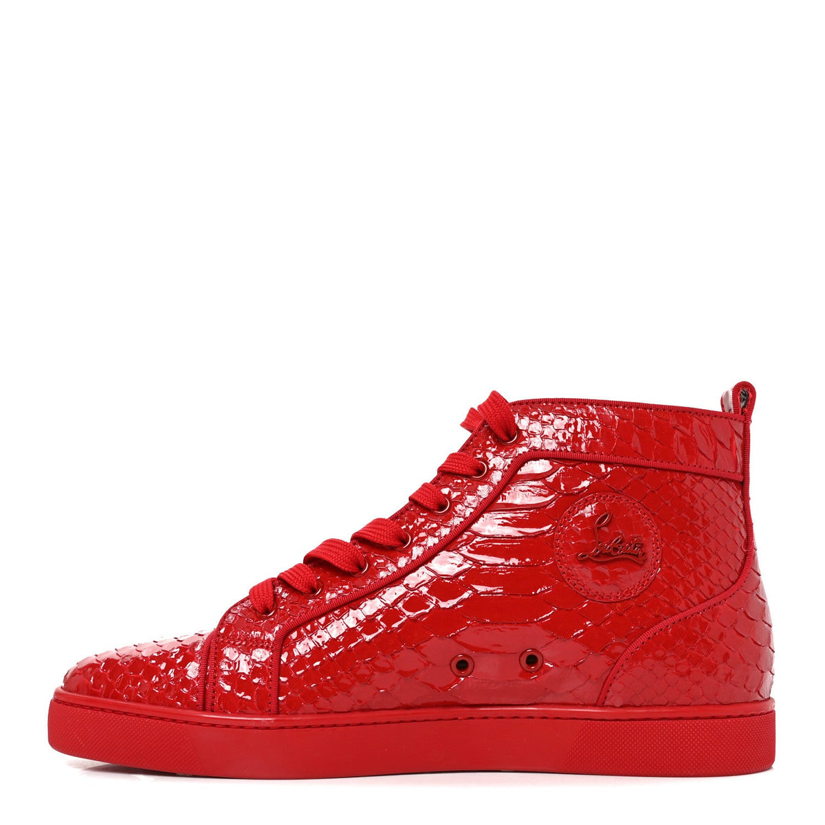 Patent Snakeskin Louis Flat Sneakers Rougissime