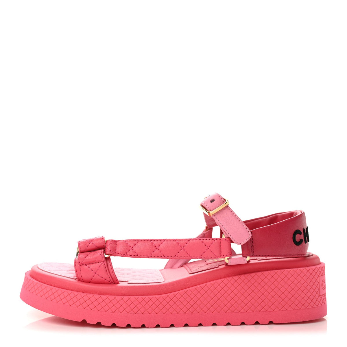 Lambskin Logo Platform Sandals Pink Dark Pink Light Pink