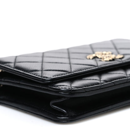 Quilted Lambskin Wallet Bag - Black