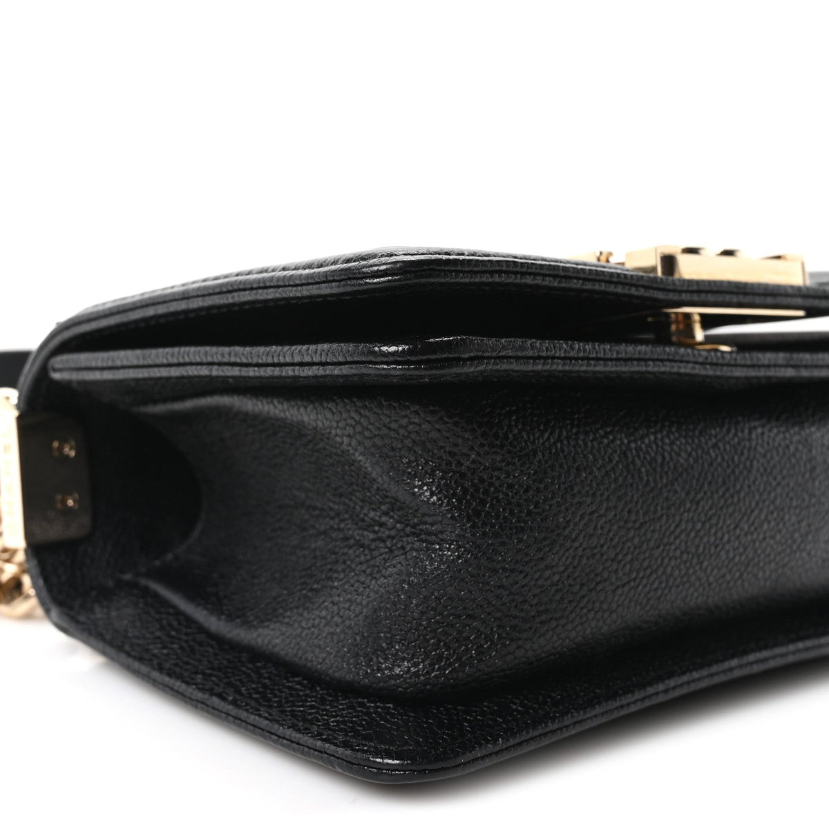 Mini Quilted Caviar Flap Shoulder Bag - Black