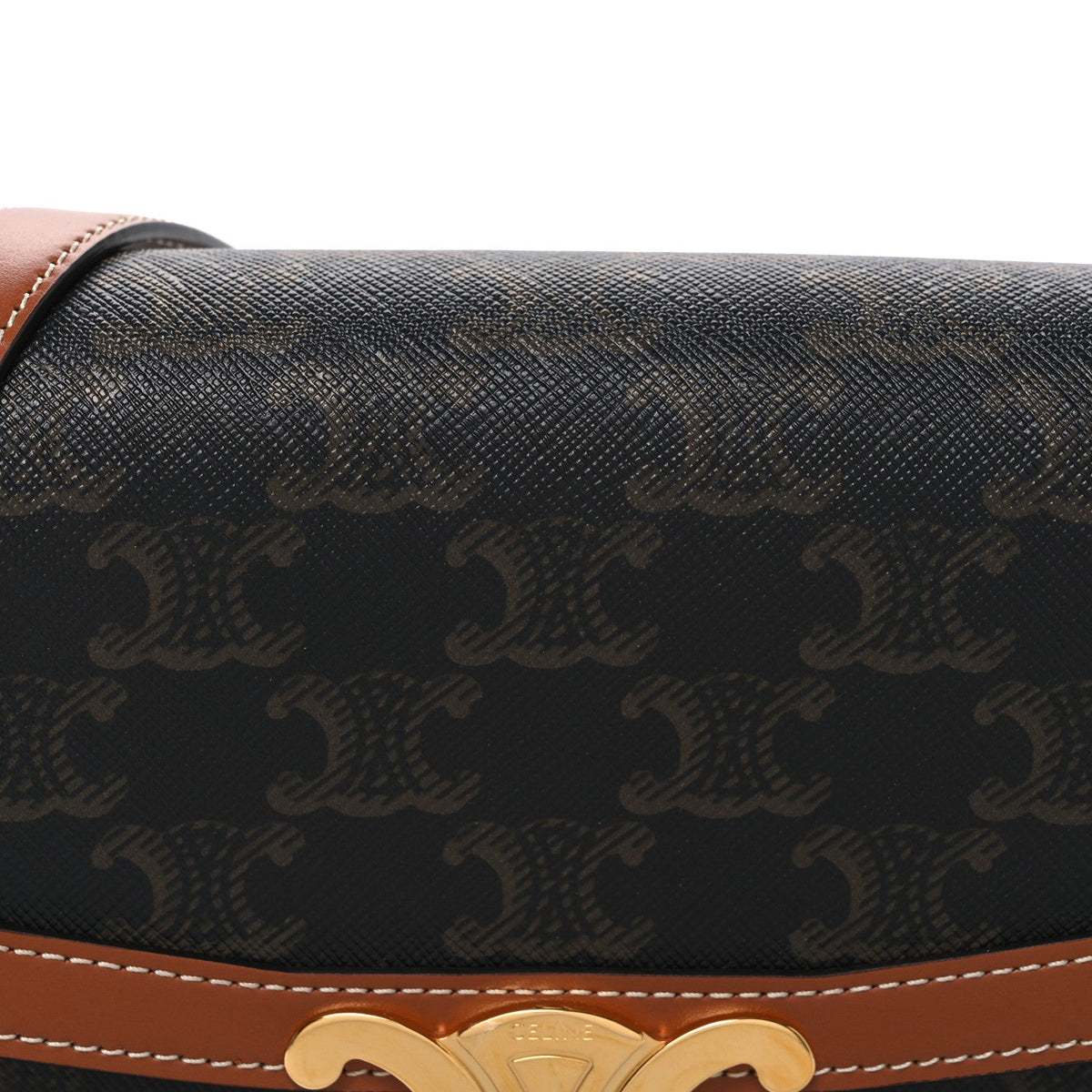 Calfskin Canvas Handbag - Tan