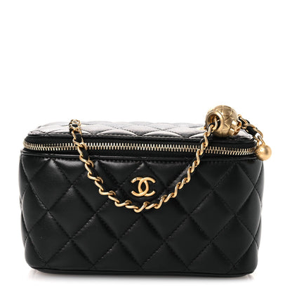 Small Quilted Lambskin Handbag - Black
