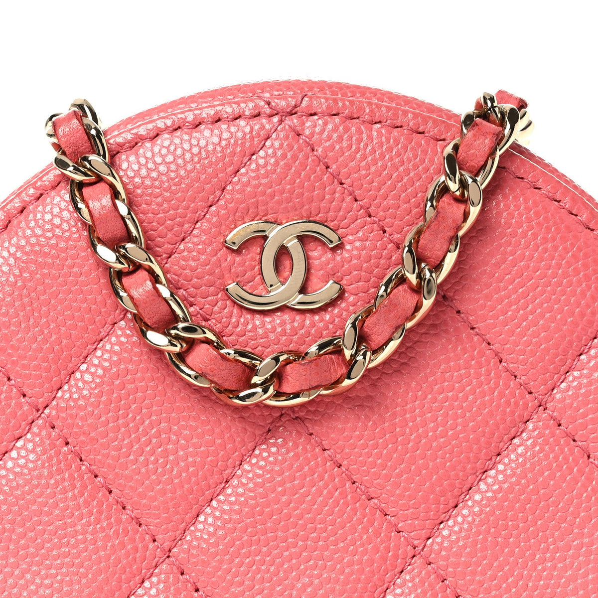 Quilted Caviar Clutch Bag - Pink