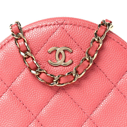 Quilted Caviar Clutch Bag - Pink