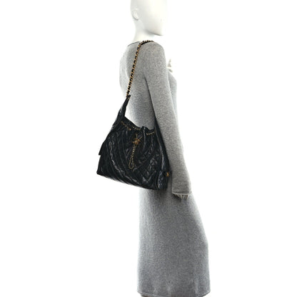 Medium Quilted Calfskin Handbag - Black