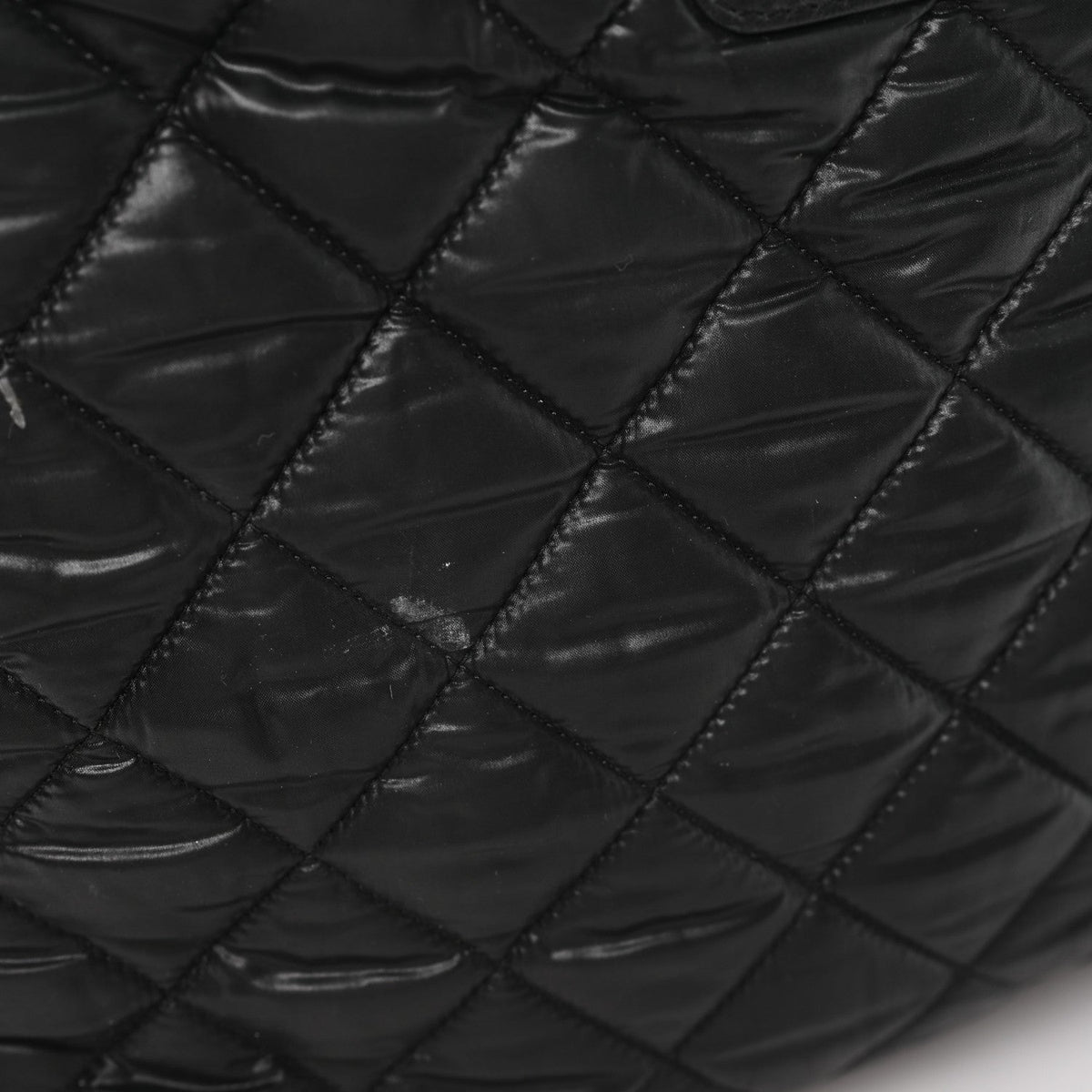 Quilted Nylon Backpack - Black