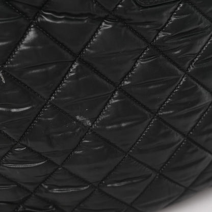 Quilted Nylon Backpack - Black