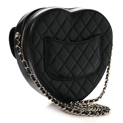 Large Quilted Lambskin Handbag - Black