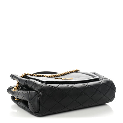 Mini Quilted Lambskin Handbag - Black
