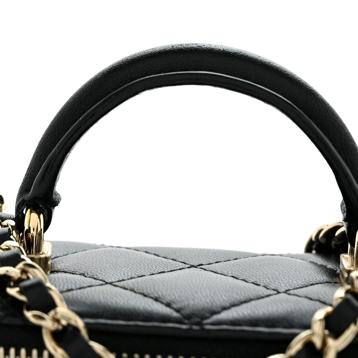 Mini Quilted Lambskin Handbag - Black