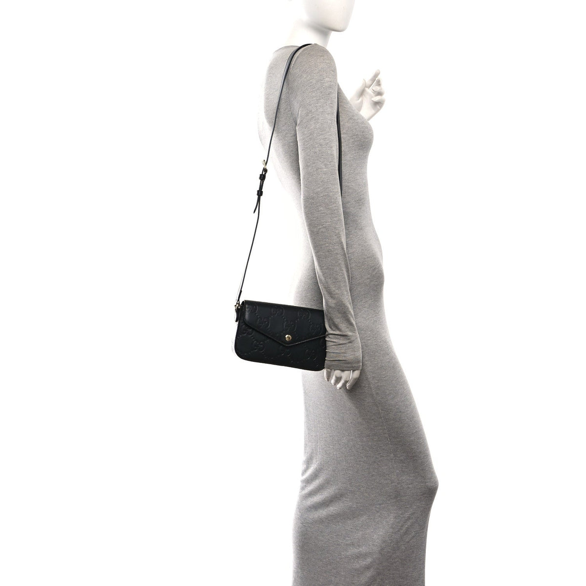 Mini Calfskin Shoulder Bag - Black