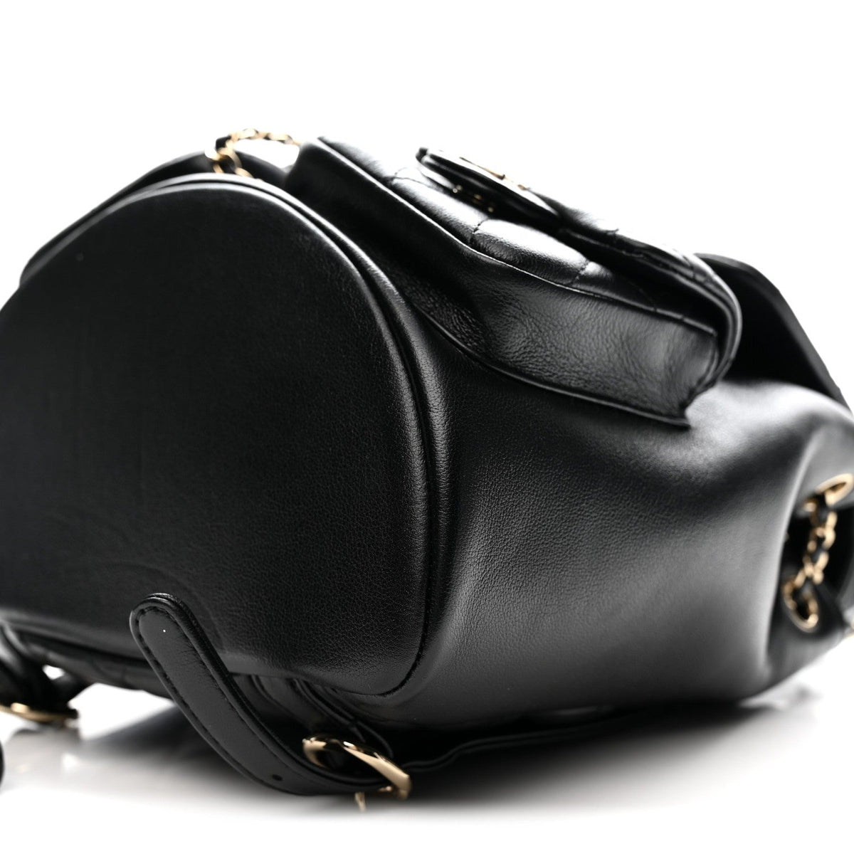 Medium Quilted Caviar Backpack - Black