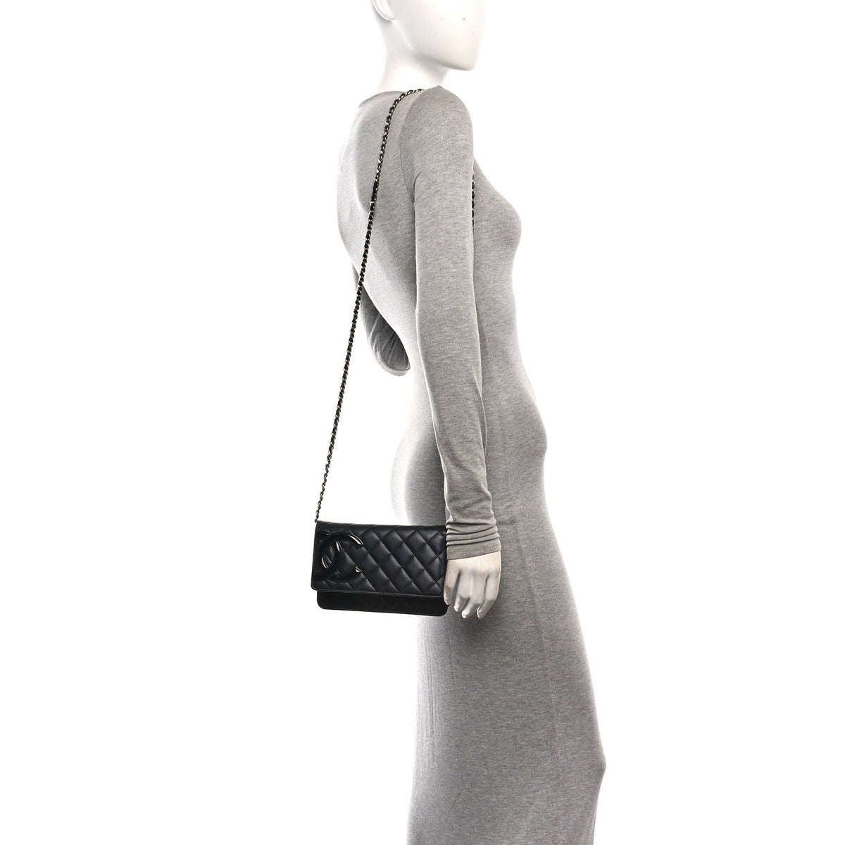 Quilted Calfskin Wallet Bag - Black