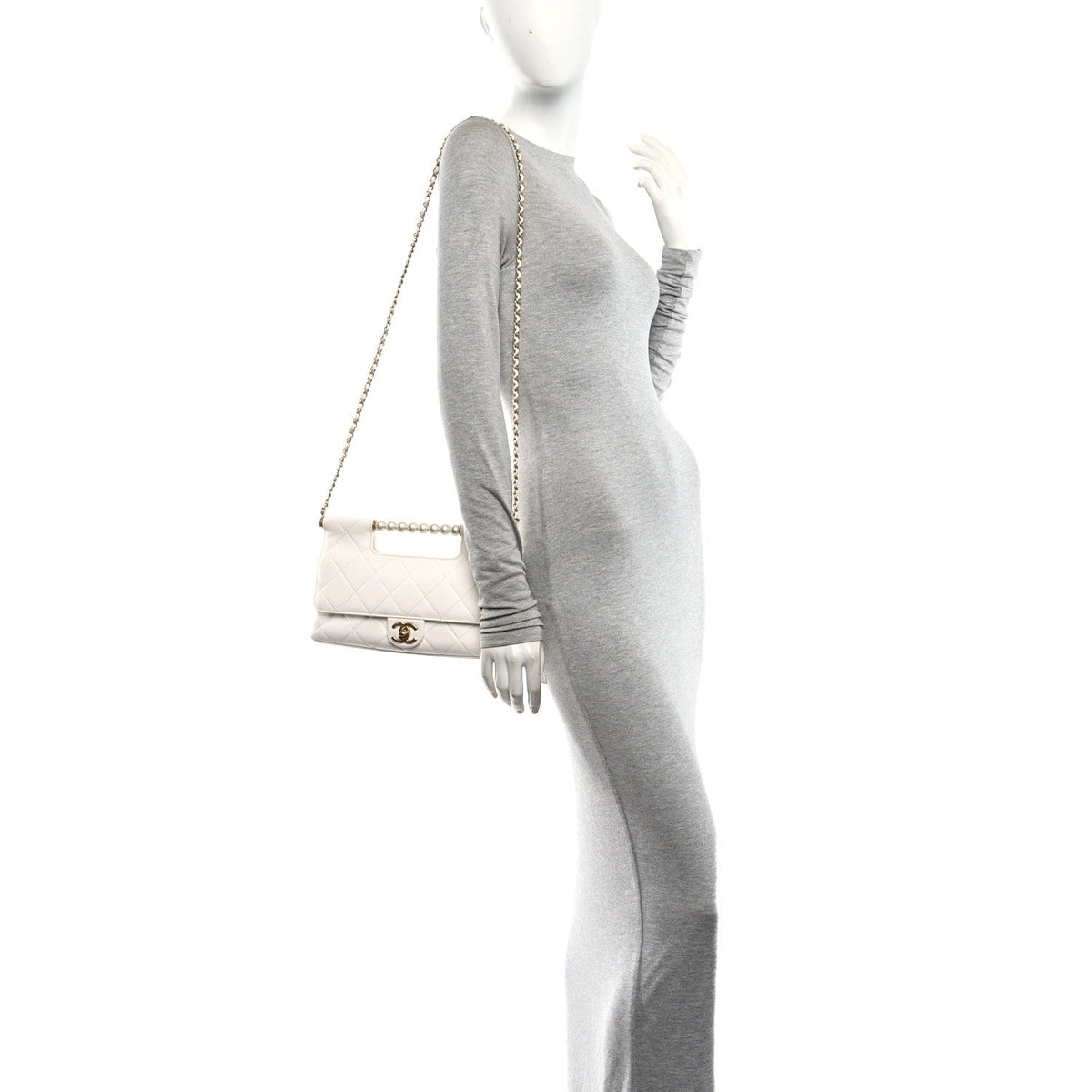 Lambskin Flap Shoulder Bag - White