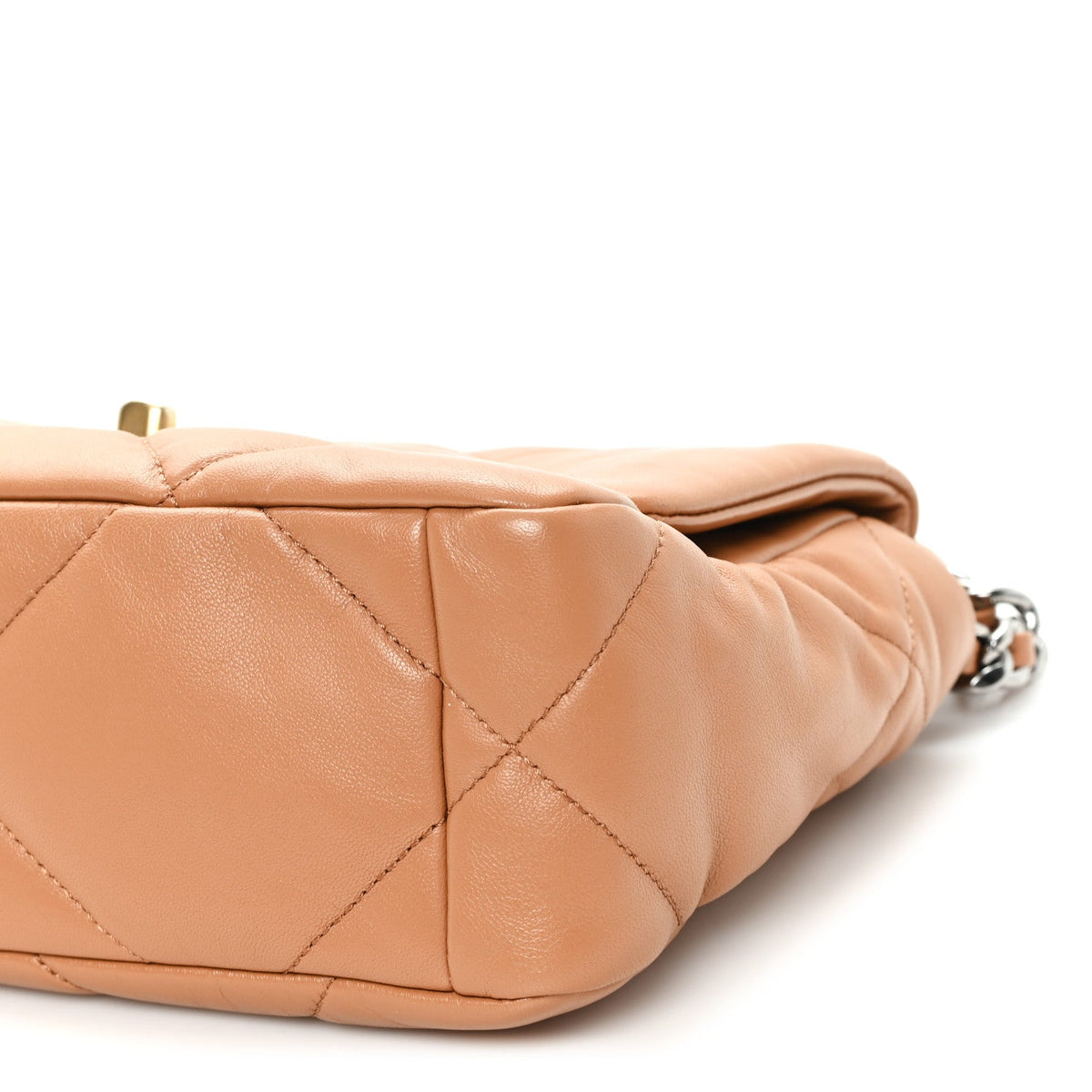 Medium Quilted Lambskin Flap Shoulder Bag - Brown