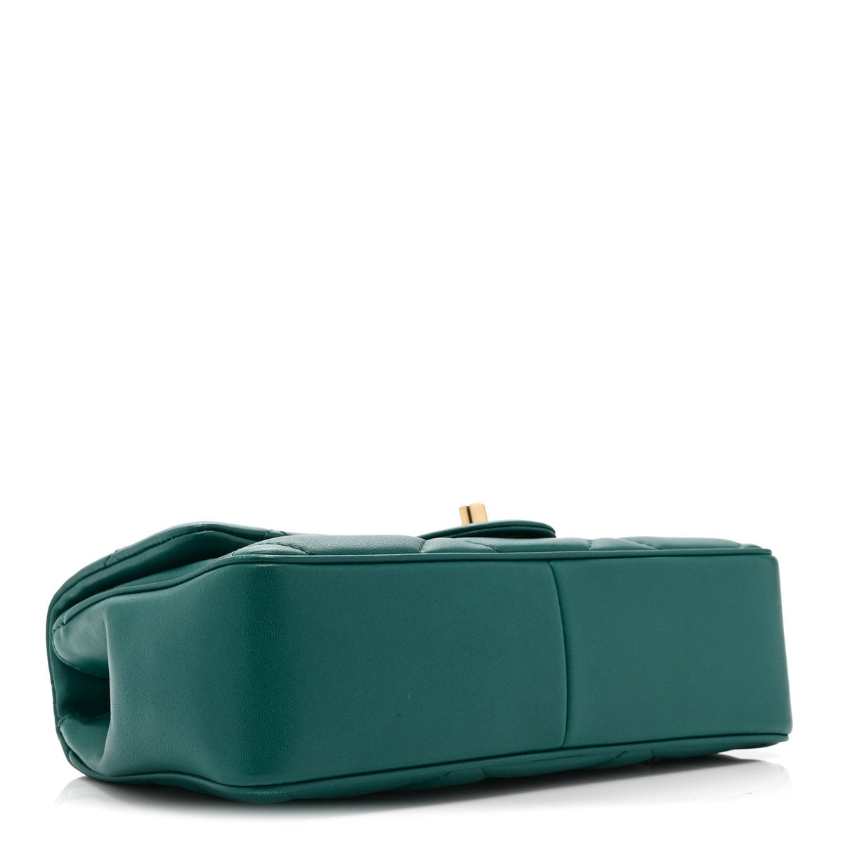 Small Quilted Lambskin Flap Shoulder Bag - Green