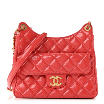 Quilted Calfskin Hobo Bag - Red
