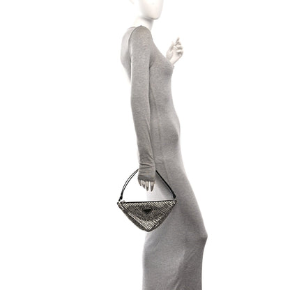 Satin Crystal Triangle Pouch Cristal Pouch