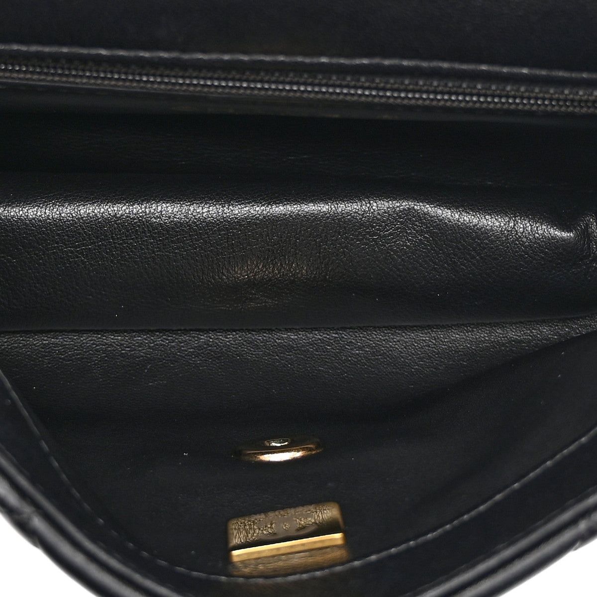 Small Quilted Lambskin Flap Shoulder Bag - Black