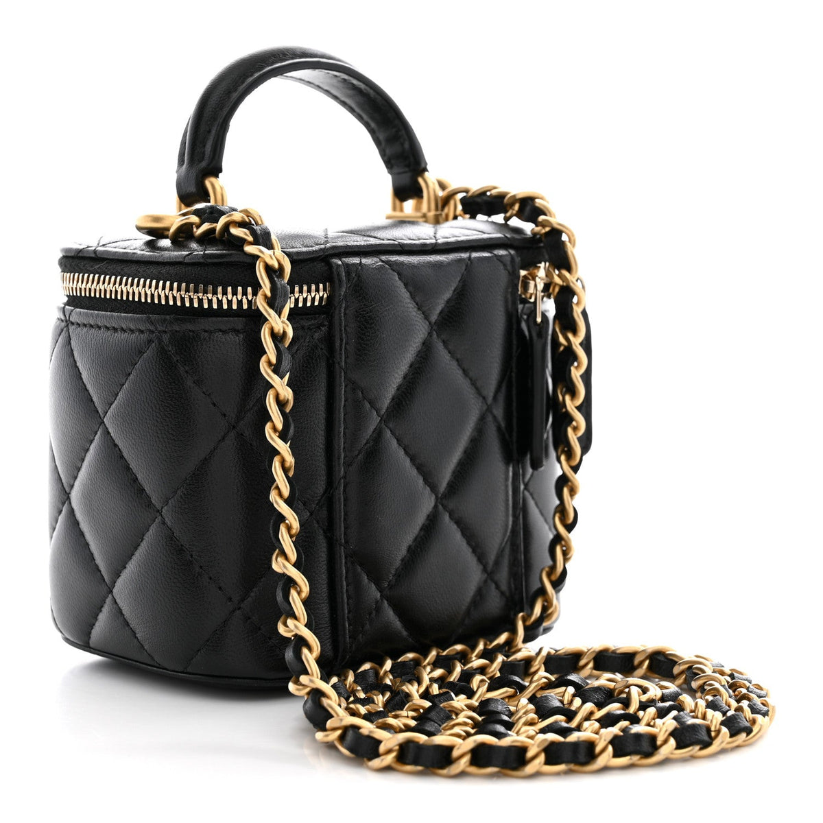 Mini Quilted Lambskin Handbag - Black