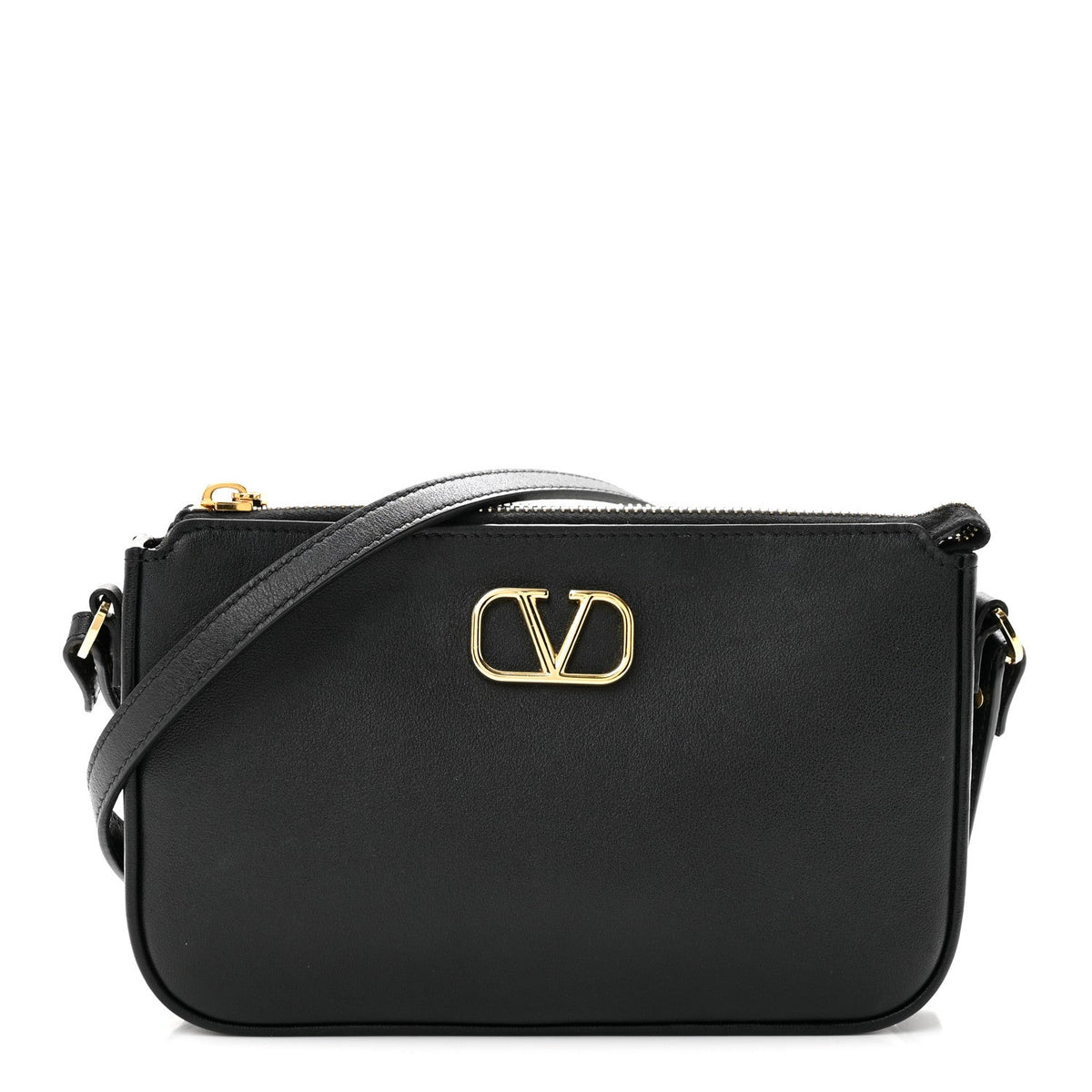Mini Calfskin Crossbody Bag - Black