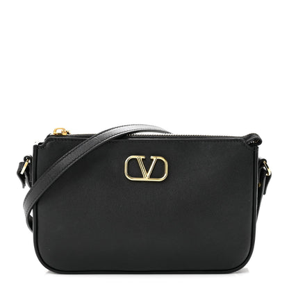 Mini Calfskin Crossbody Bag - Black