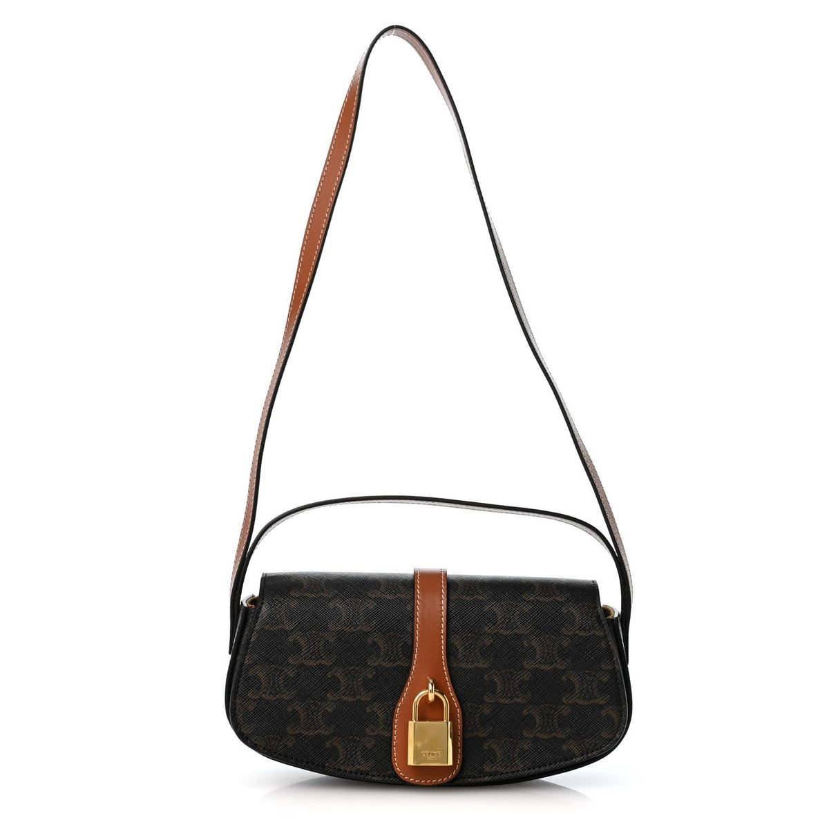 Calfskin Canvas Clutch Bag - Tan