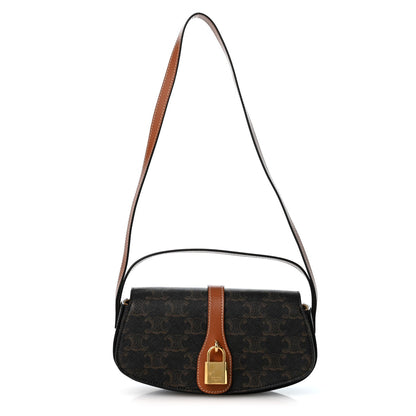 Calfskin Canvas Clutch Bag - Tan