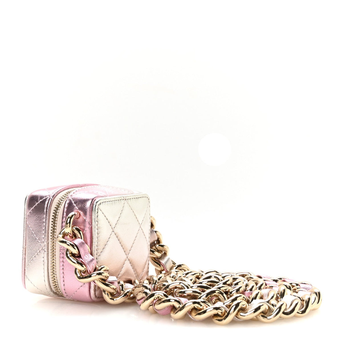 Quilted Lambskin Clutch Bag - Gold