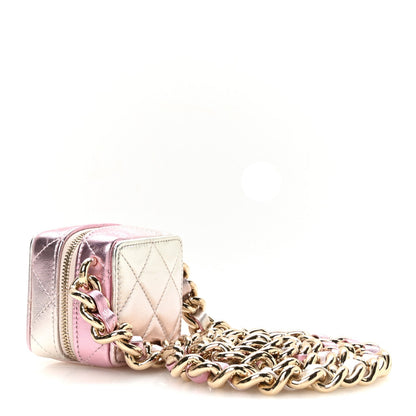 Quilted Lambskin Clutch Bag - Gold