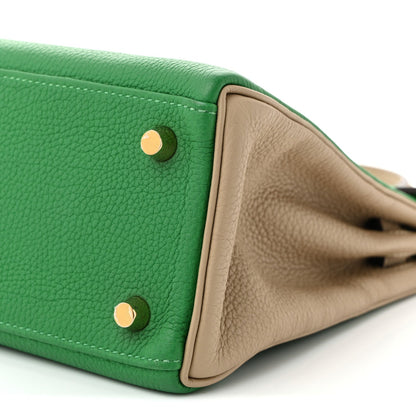 Togo Horseshoe Kelly Retourne 25 Bambou  Handbag